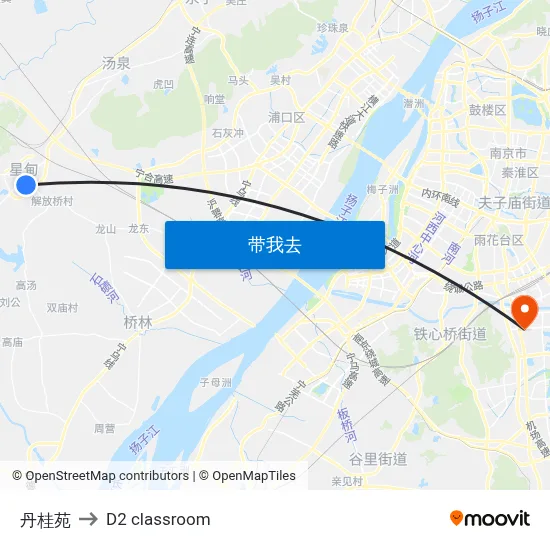 丹桂苑 to D2 classroom map