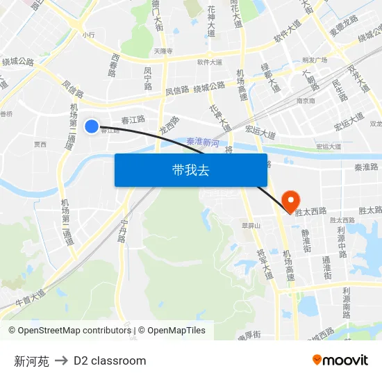 新河苑 to D2 classroom map