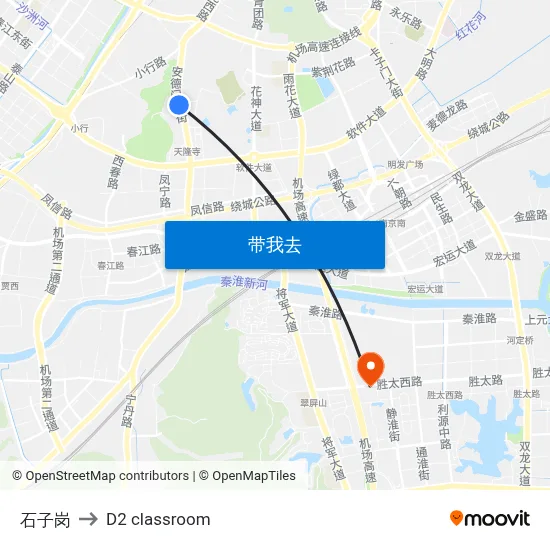 石子岗 to D2 classroom map