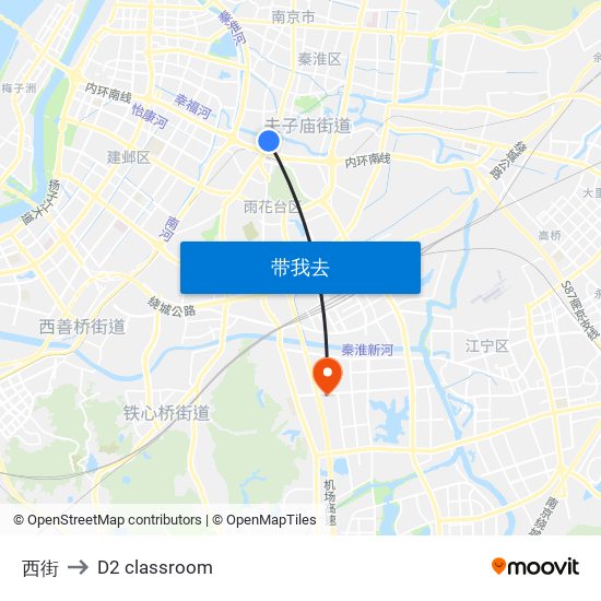 西街 to D2 classroom map