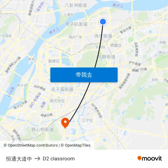 恒通大道中 to D2 classroom map