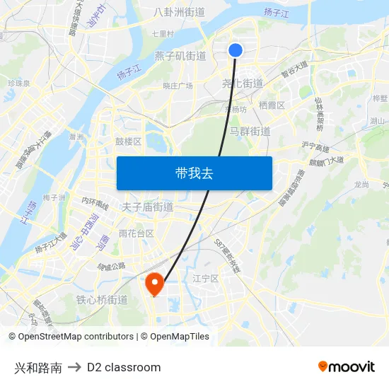 兴和路南 to D2 classroom map