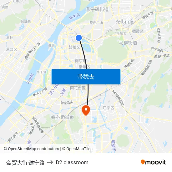金贸大街·建宁路 to D2 classroom map