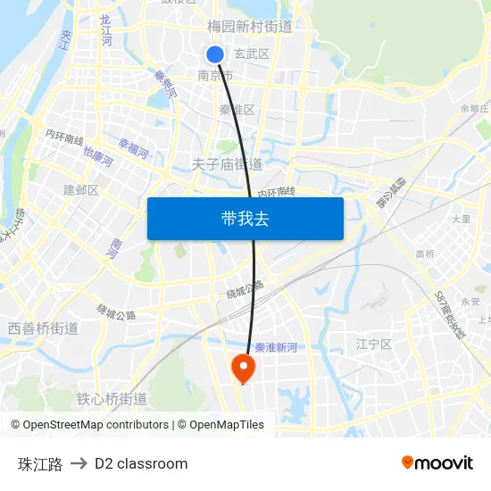 珠江路 to D2 classroom map