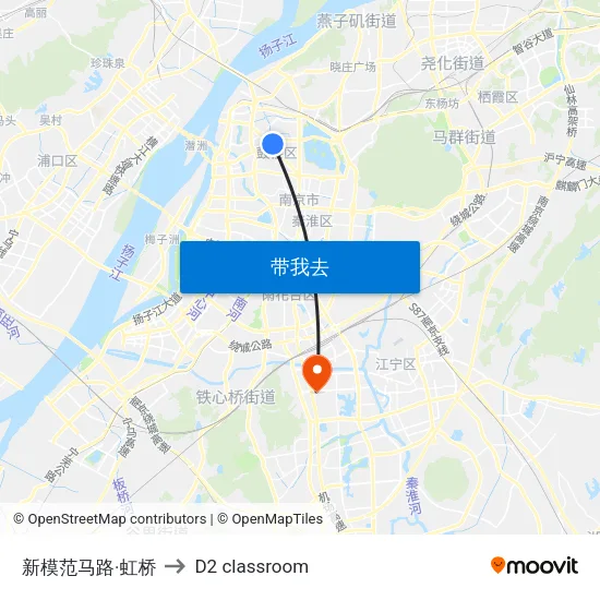 新模范马路·虹桥 to D2 classroom map