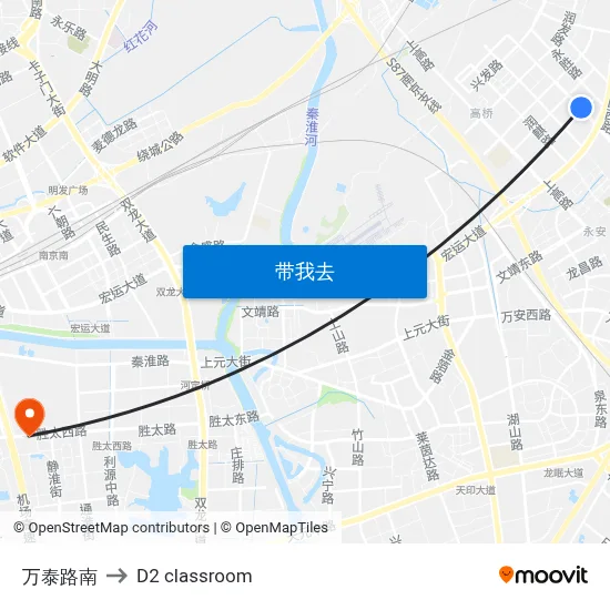 万泰路南 to D2 classroom map