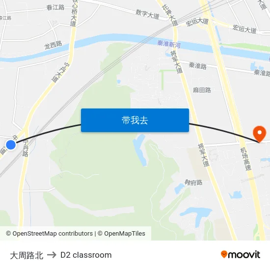 大周路北 to D2 classroom map
