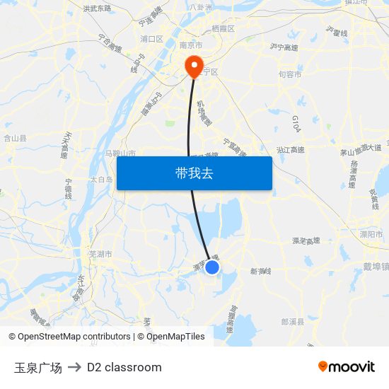 玉泉广场 to D2 classroom map