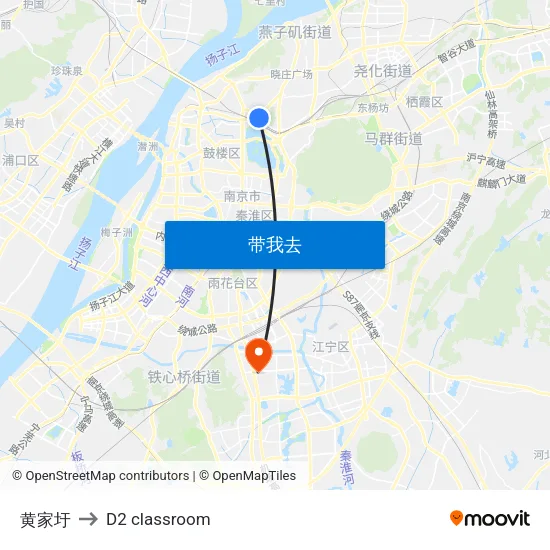 黄家圩 to D2 classroom map