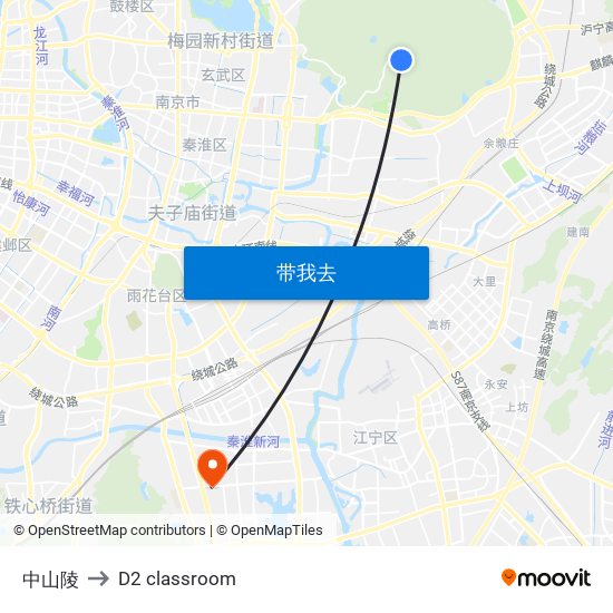 中山陵 to D2 classroom map