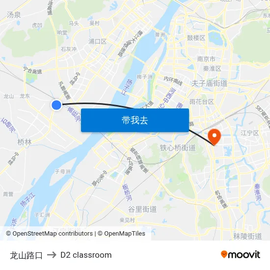 龙山路口 to D2 classroom map