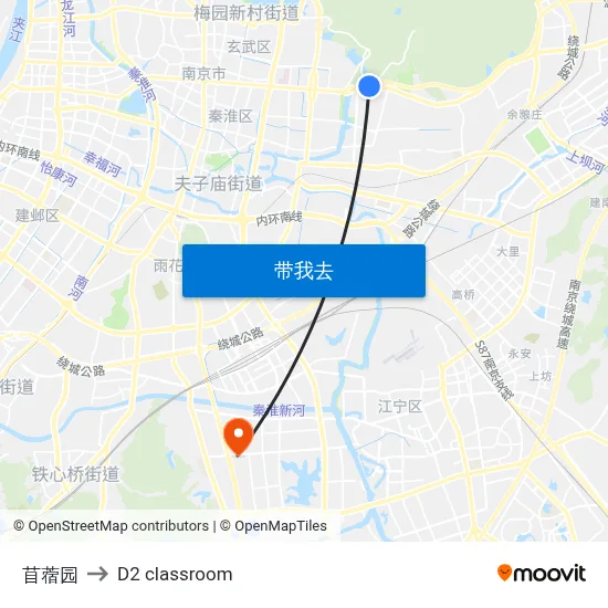 苜蓿园 to D2 classroom map