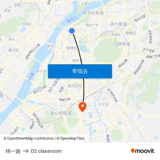 纬一路 to D2 classroom map