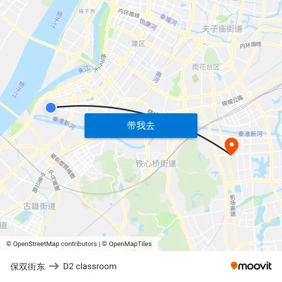 保双街东 to D2 classroom map