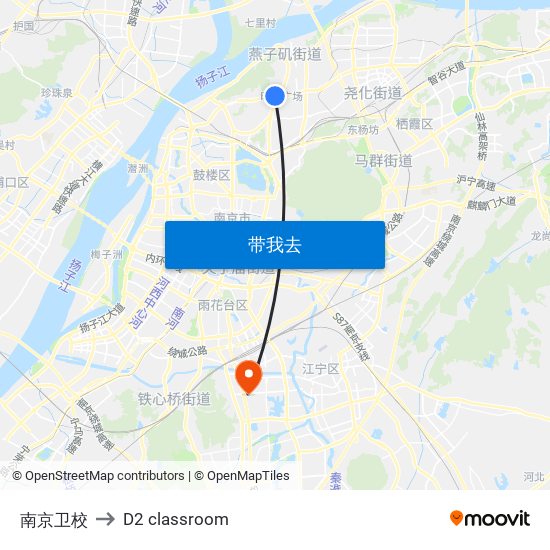 南京卫校 to D2 classroom map