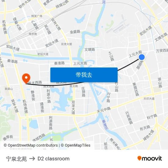 宁泉北苑 to D2 classroom map