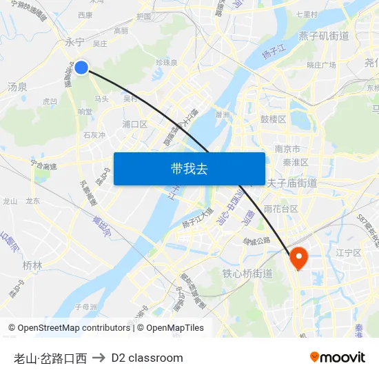老山·岔路口西 to D2 classroom map