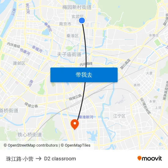 珠江路·小营 to D2 classroom map