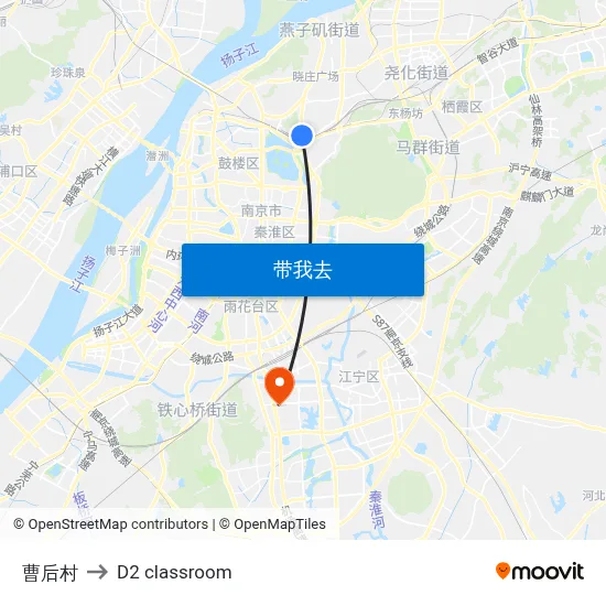 曹后村 to D2 classroom map