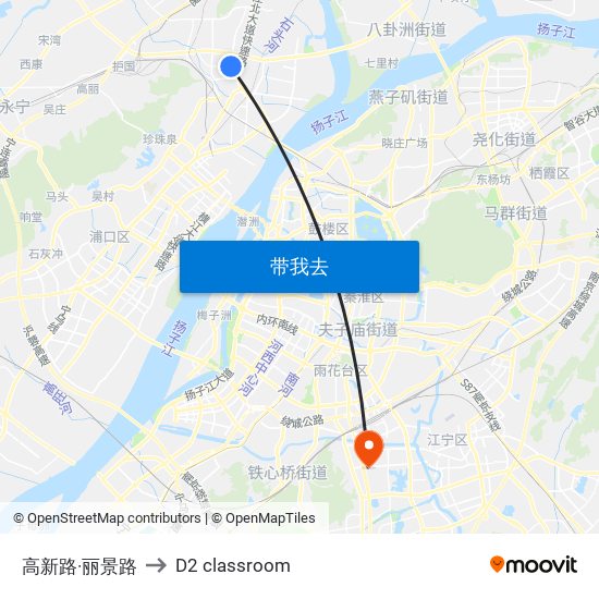 高新路·丽景路 to D2 classroom map