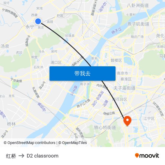 红桥 to D2 classroom map