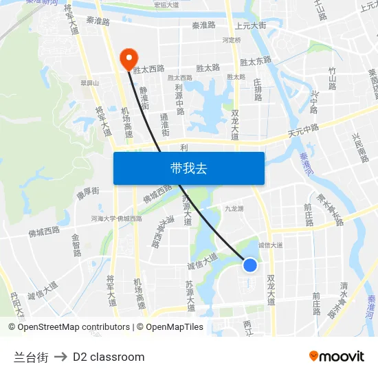 兰台街 to D2 classroom map