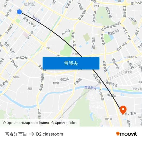 富春江西街 to D2 classroom map