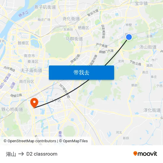 湖山 to D2 classroom map