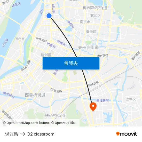 湘江路 to D2 classroom map