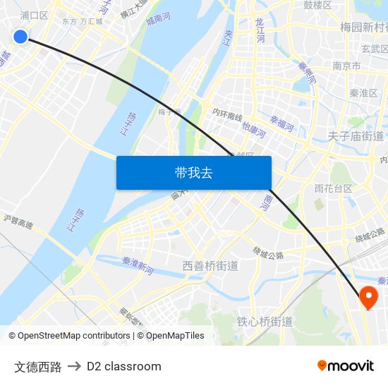 文德西路 to D2 classroom map