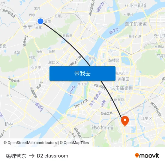 磁碑营东 to D2 classroom map