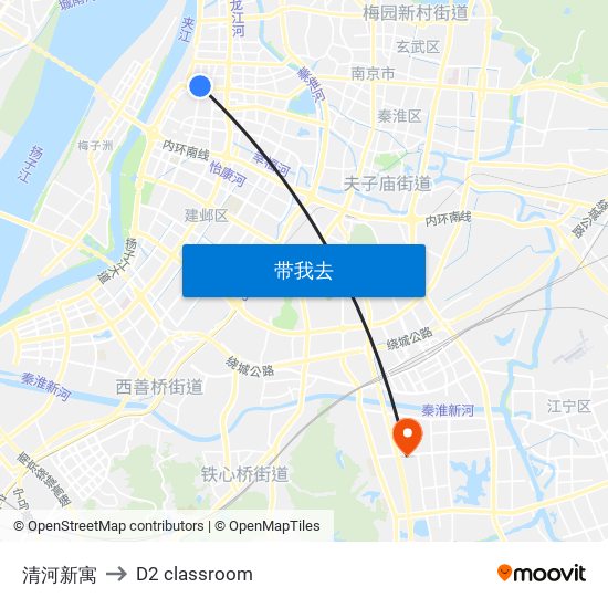 清河新寓 to D2 classroom map