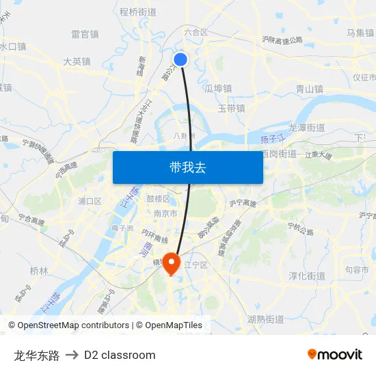龙华东路 to D2 classroom map