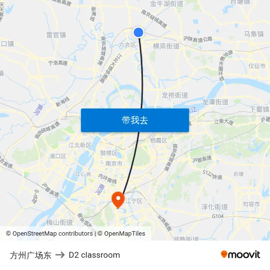 方州广场东 to D2 classroom map
