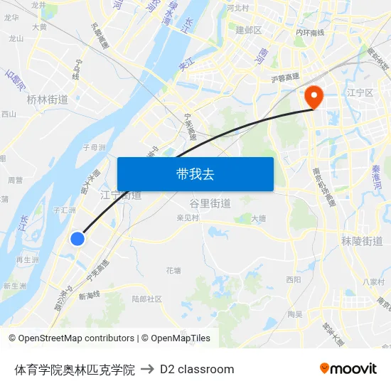 体育学院奥林匹克学院 to D2 classroom map