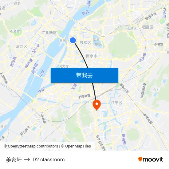 姜家圩 to D2 classroom map
