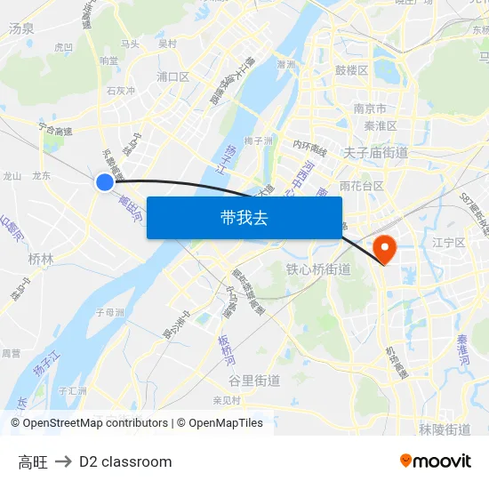 高旺 to D2 classroom map