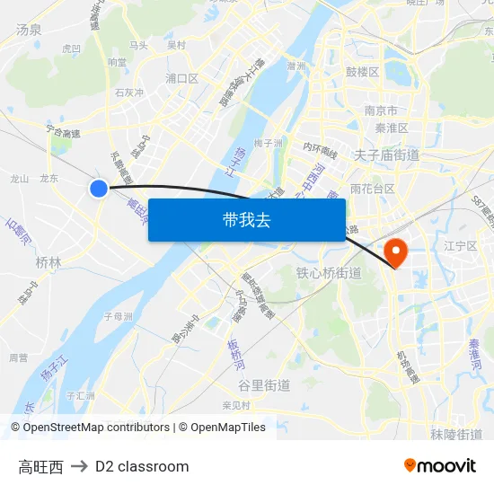 高旺西 to D2 classroom map