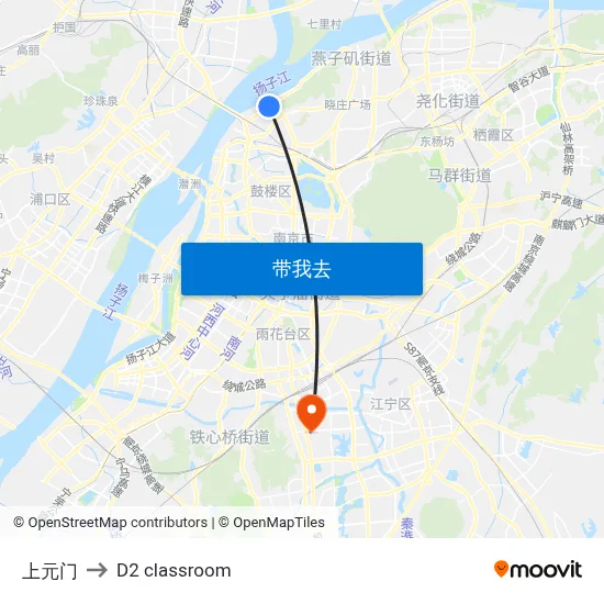 上元门 to D2 classroom map