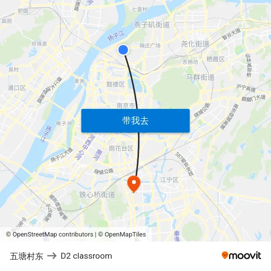 五塘村东 to D2 classroom map