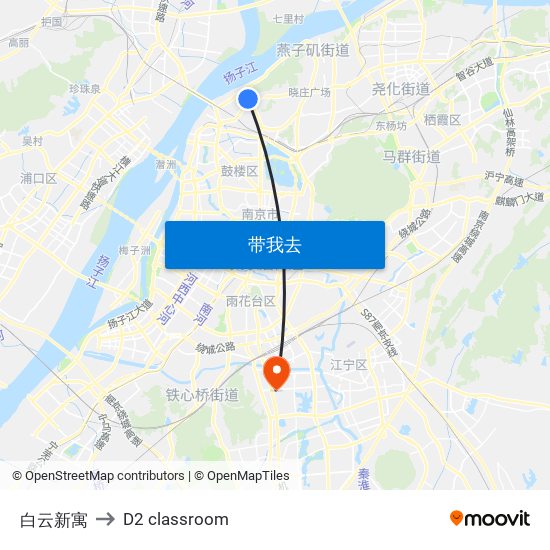 白云新寓 to D2 classroom map