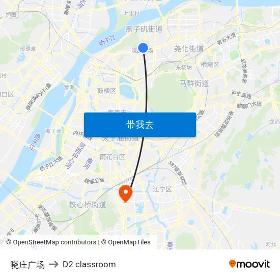 晓庄广场 to D2 classroom map