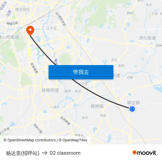 杨达里(招呼站) to D2 classroom map