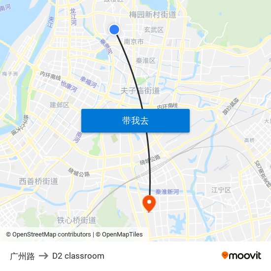 广州路 to D2 classroom map