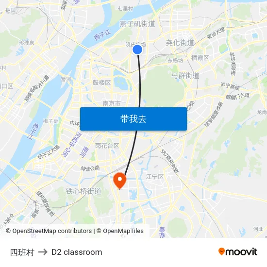 四班村 to D2 classroom map