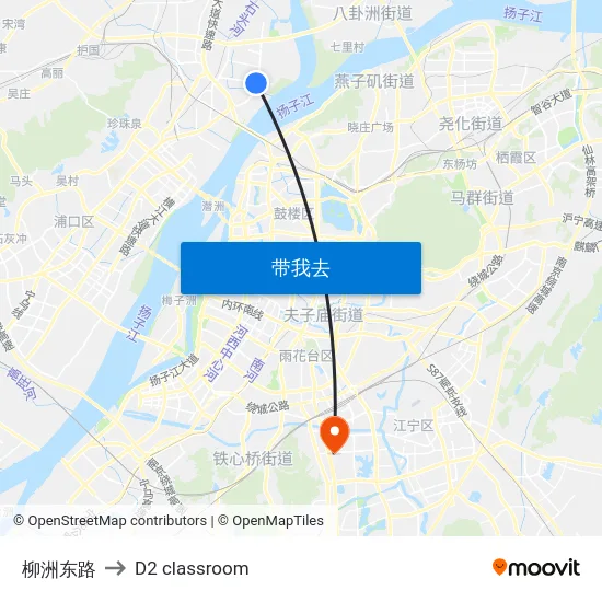 柳洲东路 to D2 classroom map