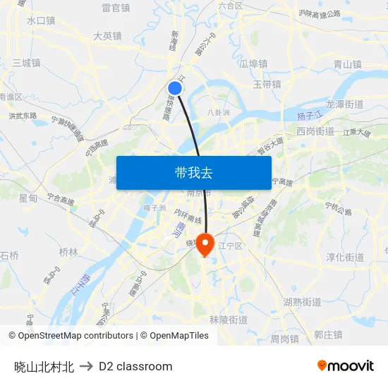 晓山北村北 to D2 classroom map