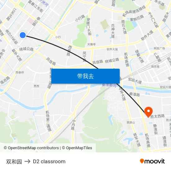 双和园 to D2 classroom map
