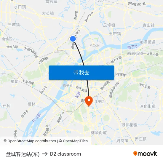 盘城客运站(东) to D2 classroom map