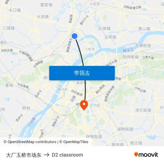 大厂玉桥市场东 to D2 classroom map